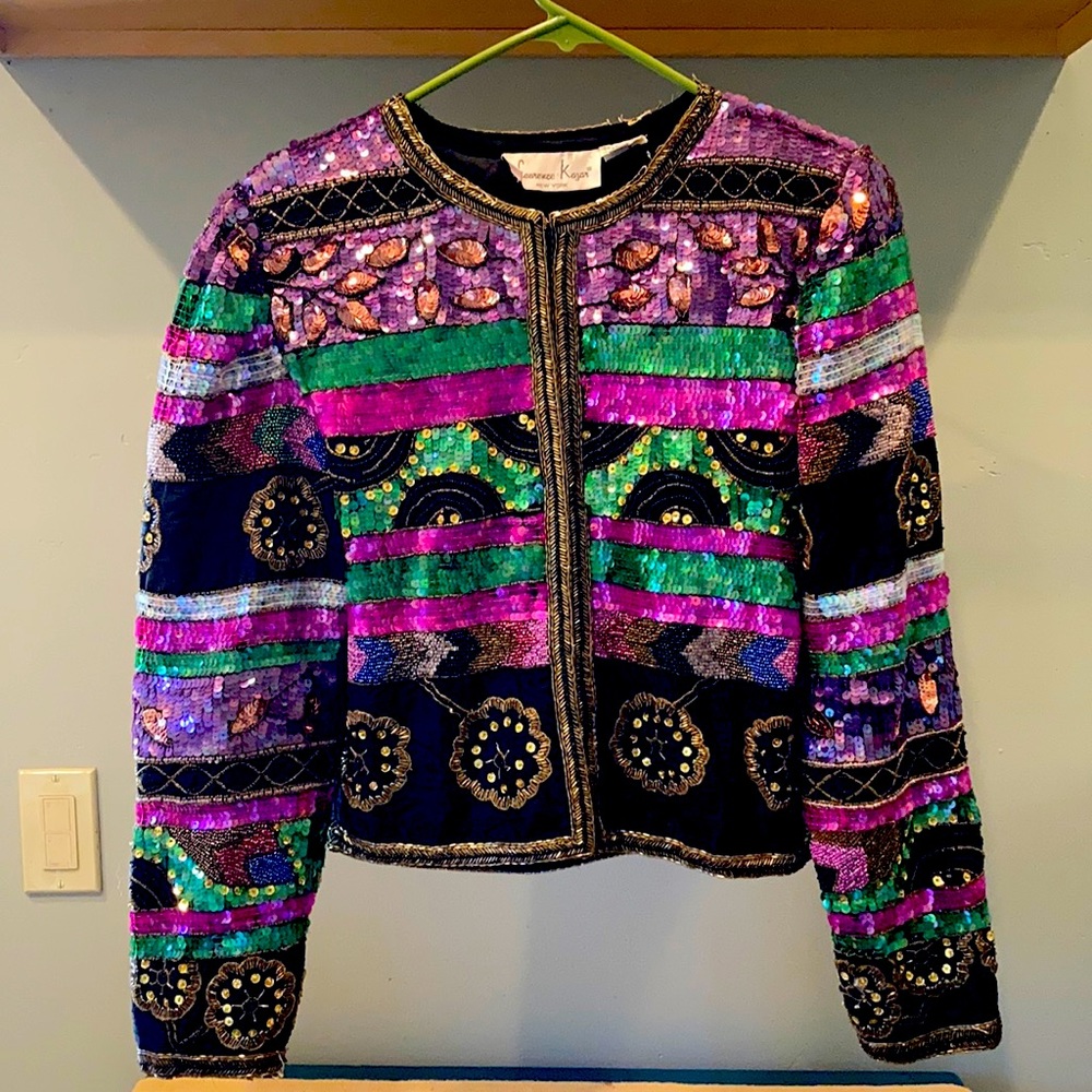 Laurence Kazar Silk Beaded Jacket